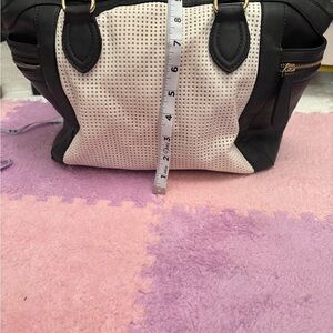 Christian Lacroix Black and Cream Satchel with Structured Design